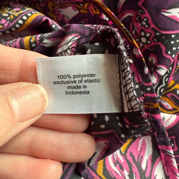 Lane Bryant Whimsical Paisley Tropical Bloomcore Ruffle Bell Sleeve Blouse 16 - Picture 7 of 9